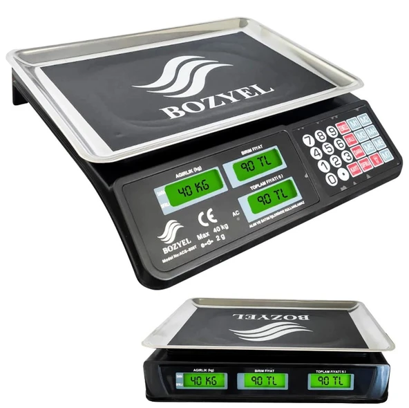 Bozyel Elektronik Market Terazisi 40 Kg  ACS-809C+T ürün görseli 1