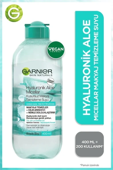 Garnier Hyaluronik Aloe Micellar Kusursuz Makyaj Temizleme Suyu 400ml ürün görseli 1