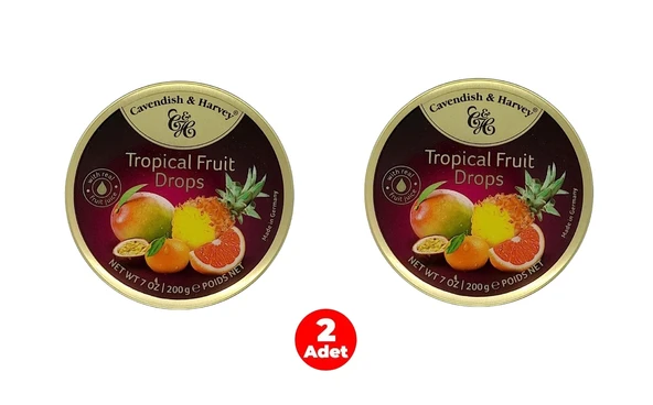 Cavendish & Harvey Tropical Fruit Drops 200g Tropikal Meyve Aromalı Şeker (2 ADET) ürün görseli 1