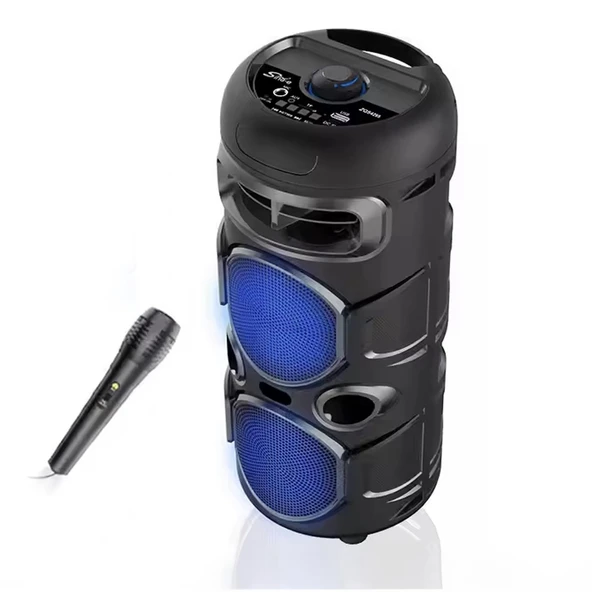 UpWay Mikrofonlu Led Işıklı AUX USB TF Kart Destekli FM Radyolu Stereo Bluetooth Hoparlör ürün görseli 1