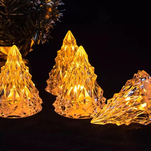 AMBER LED IŞIKLI ÇAM AĞACI MİNİ ÇAM AĞACI IŞIKLI YILBAŞI AĞACI DEKOR ÇAM AĞACI LED LİGHT NOEL TREE ürün görseli 1