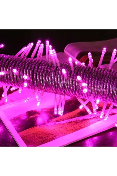 PEMBE YILBAŞI AĞACI IŞIĞI 10 METRE PEMBE LED IŞIK 100 LED LAMBALI FİŞLİ NOEL IŞIĞI YILBAŞI IŞIĞI ürün görseli 1