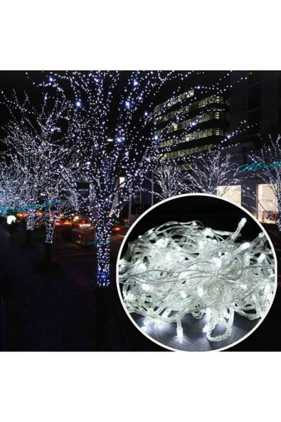 10 METRE 100 LED BEYAZ LED IŞIK YILBAŞI AĞACI IŞIĞI 220 VOLT BEYAZ IŞIK NOEL IŞIĞI YILBAŞI IŞIKLARI ürün görseli 1