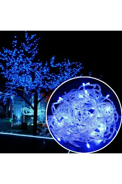 10 METRE 100 LED MAVİ LED IŞIK YILBAŞI AĞACI IŞIĞI 220 V MAVİ IŞIK MAVİ NOEL IŞIĞI YILBAŞI IŞIKLARI ürün görseli 1