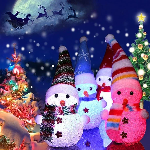 LED IŞIKLI KARDAN ADAM YILBAŞI AĞACI SÜSLERİ RENK DEĞİŞTİREN KARDAN ADAM LED LİGHT SNOWMAN RENKLİ PİLLİ LED IŞIKLI KARDAN ADAM ürün görseli 1