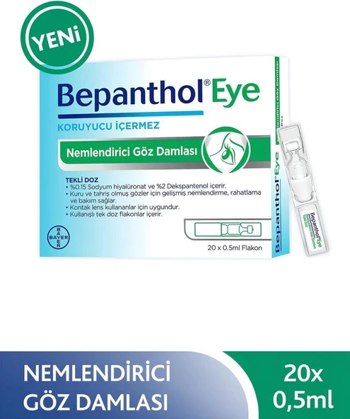 Bepanthol Eye Nemlendirici Göz Damlası Tekli Doz 20x0,5 ml Flakon ürün görseli 1