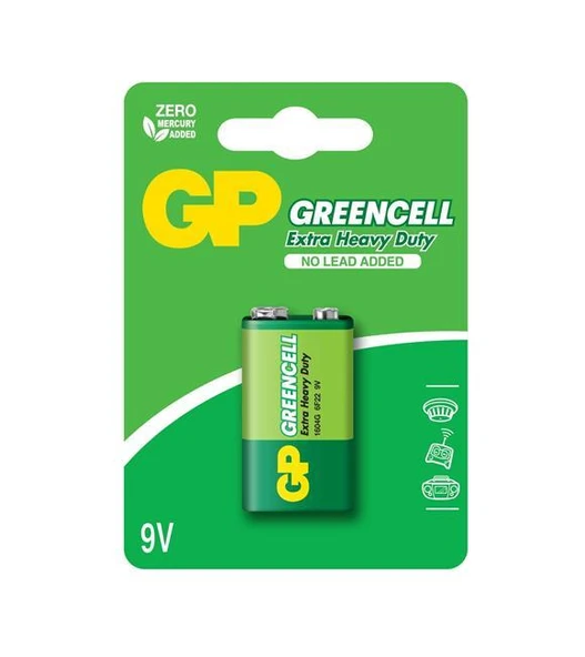 GP GREENCELL PIL 9V CINKO (GP1604G-2U1) ürün görseli 1
