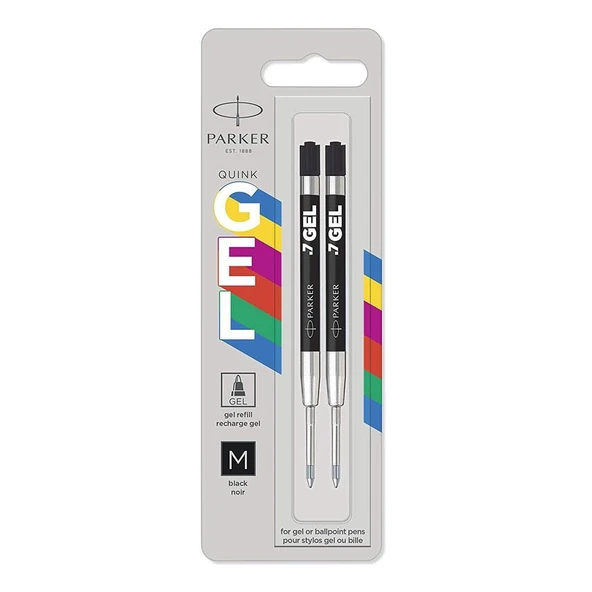 PARKER JEL KALEM REFILI SIYAH MEDIUM 2 LI ürün görseli 1