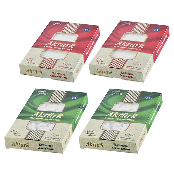 Aktürk Kastamonu Çekme Helva Sade ve Fıstıklı 250 gr 4 lü Karma Paket ürün görseli 1