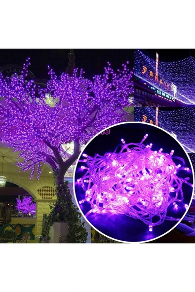 10 METRE PEMBE LED IŞIK PEMBE YILBAŞI AĞACI IŞIĞI 100 LED LAMBALI FİŞLİ 220V NOEL IŞIĞI YILBAŞI IŞIĞI PEMBE ürün görseli 1