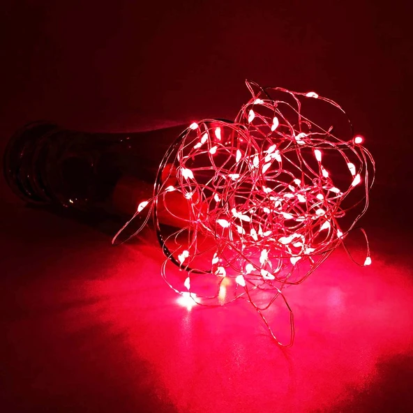 4 METRE KIRMIZI PİLLİ LED IŞIK KIRMIZI LED IŞIK KIRMIZI YILBAŞI AĞACI IŞIĞI KIRMIZI NOEL IŞIĞI PARLAK MODLU IŞIK ürün görseli 1