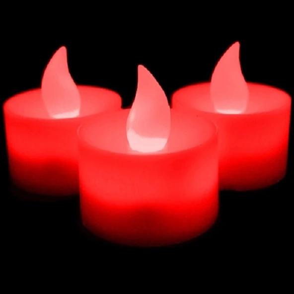 24 LED IŞIKLI MUM KIRMIZI PİLLİ LED IŞIK MUM PİLLİ MUM YILBAŞI MUMLARI YILBAŞI SÜSLERİ ROMANTİK DEKOR MUM KIRMIZI MUM ürün görseli 1