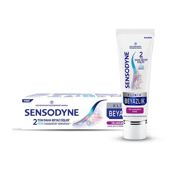 Sensodyne Klinik Beyazlık Diş Lekelerine Karşı Diş Macunu 75ml ürün görseli 1