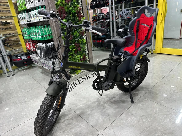 BİKE SKY Unisex Çocuk Gri-Kırmızı Htp Design Italyan Bisiklet Koltuğu Bagaja Montaj ürün görseli 1