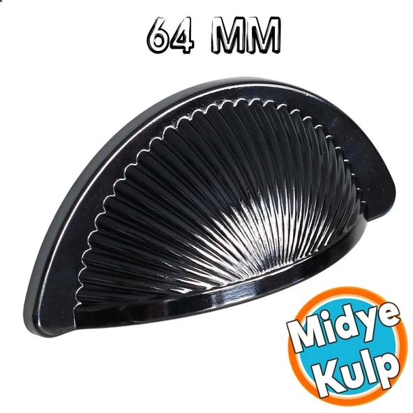 Mobilya Mutfak Dolabı Çekmece Dolap Kulpları Kulpu Kulb Yelken Midye Tas Çanak 64 mm Düğme Füme ürün görseli 1