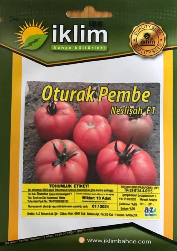 OTURAK PEMBE DOMATES TOHUMU (NESLİŞAH F1) 20 ADET TOHUM ürün görseli 1