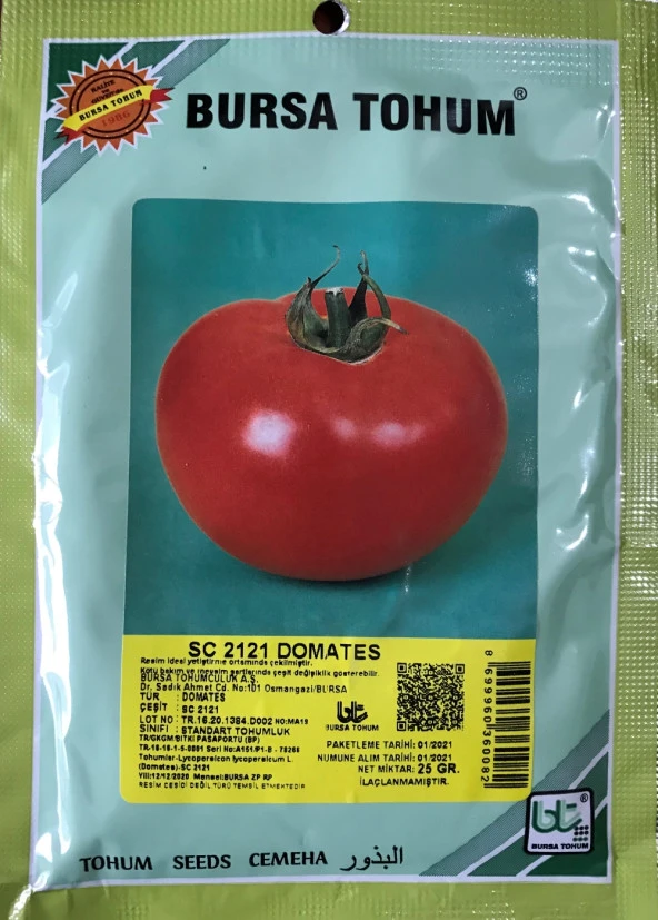 DOMATES TOHUMU 2121 25 GR ORT 6250 ADET TOHUM ürün görseli 1