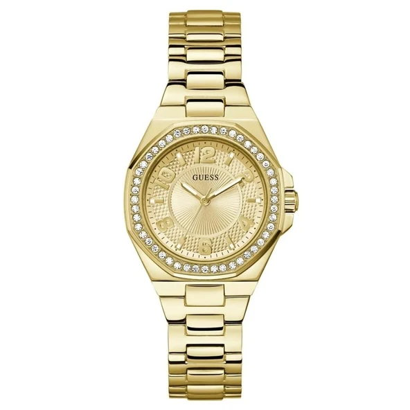 GUESS GUGW0877L2 ALTIN KAPLAMA TAŞLI KADIN KOL SAATİ ürün görseli 1