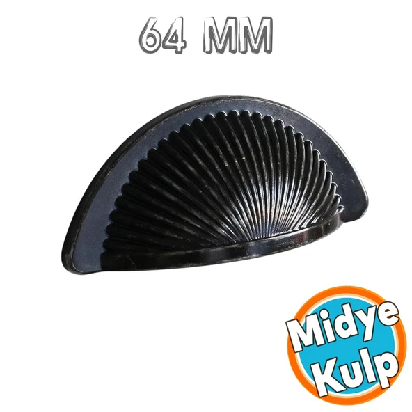 Mobilya Mutfak Dolap Kulpu Kulbu Kulpları Yelken Midye Tas Çanak 64mm Düğme Eskitme AntikGümüş ürün görseli 1