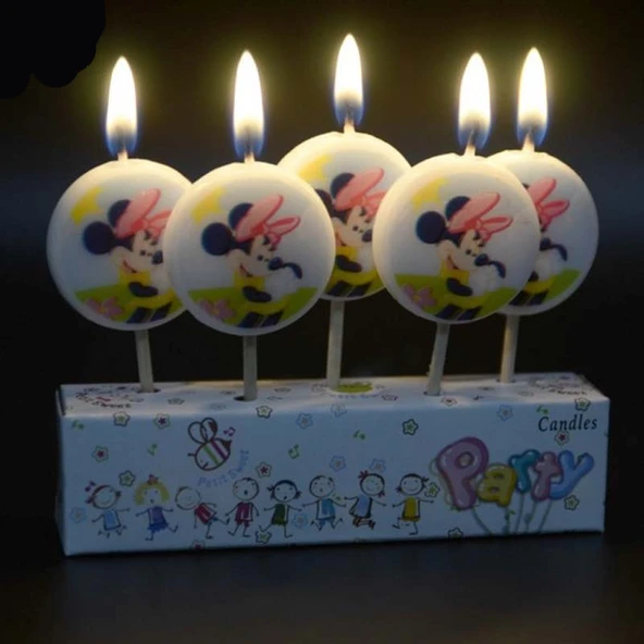 MİNNİE MOUSE BIRTHDAY CANDLE VIP KALİTE MİNNİE MOUSE PASTA MUMU 5 ADET MİNNİE MOUSE DOĞUM GÜNÜ MUMU ürün görseli 1