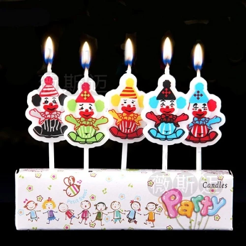 CLOWN BIRTHDAY CANDLE VIP KALİTE PALYAÇOLU PASTA MUMU 5 ADET PALYAÇOLU DOĞUM GÜNÜ MUMU PALYAÇO MUM ürün görseli 1