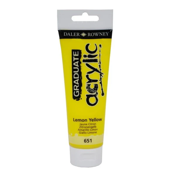 Daler Rowney Graduate Akrilik Boya 120 ml Lemon Yellow 651 ürün görseli 1