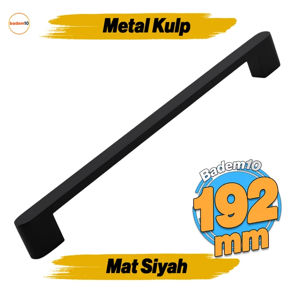 Uhud Kulp 192 mm Siyah Metal Mutfak Mobilya Çekmece Mutfak Dolap Dolabı Kulpları Kapak Kulbu 19.2 cm ürün görseli 1