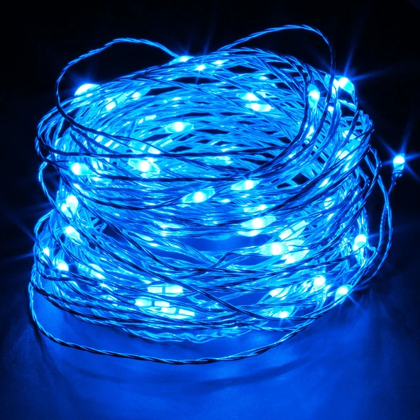 MAVİ PİLLİ IŞIK 10 METRE PİLLİ MAVİ LED IŞIK MAVİ IŞIK NOEL IŞIĞI YILBAŞI IŞIĞI YILBAŞI AĞACI IŞIĞI ürün görseli 1