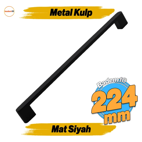 Uhud Kulp 224 mm Siyah Metal Mutfak Mobilya Çekmece Mutfak Dolap Dolabı Kulpları Kapak Kulbu 22.4 cm ürün görseli 1