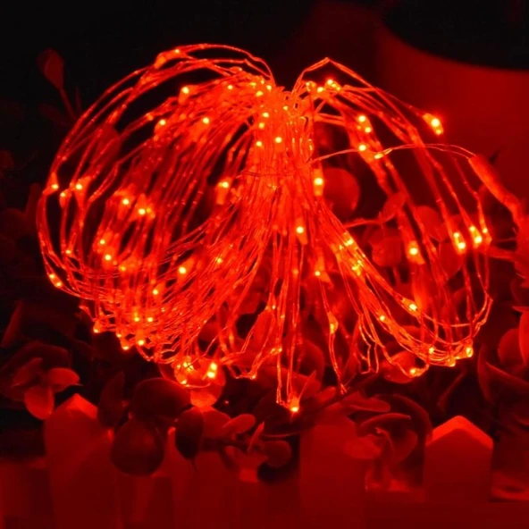 VIP 10 METRE PİLLİ KIRMIZI LED IŞIK KIRMIZI PİLLİ IŞIK BATTERY RED LED LİGHT YILBAŞI AĞACI IŞIĞI ürün görseli 1