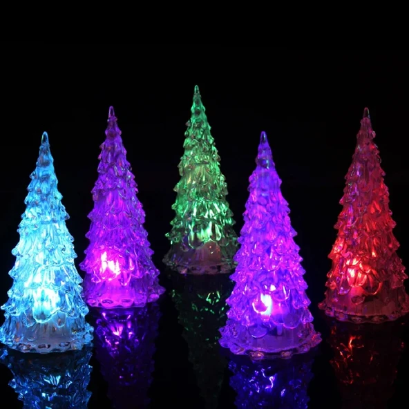 RENKLİ LED IŞIKLI ÇAM AĞACI 17 CM IŞIKLI ÇAM AĞACI IŞIKLI YILBAŞI AĞACI VIP RGB PINE TREE LED LIGHT ürün görseli 1