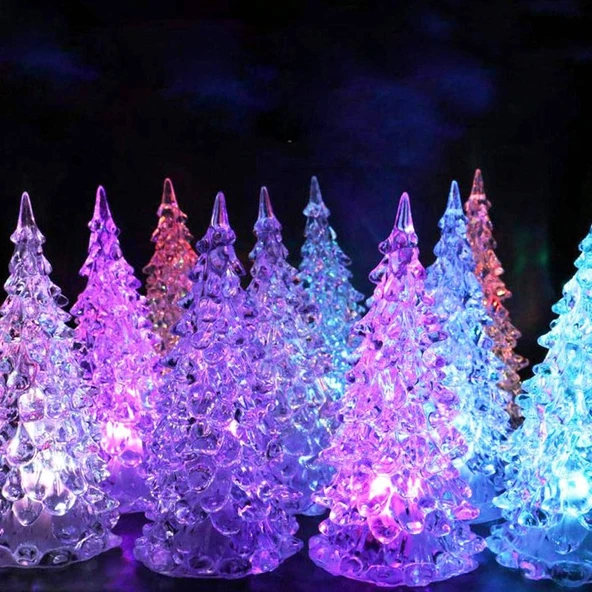 IŞIKLI YILBAŞI AĞACI VIP RENKLİ LED IŞIKLI ÇAM AĞACI 13 CM IŞIKLI ÇAM AĞACI RGB PINE TREE LED LIGHT ürün görseli 1