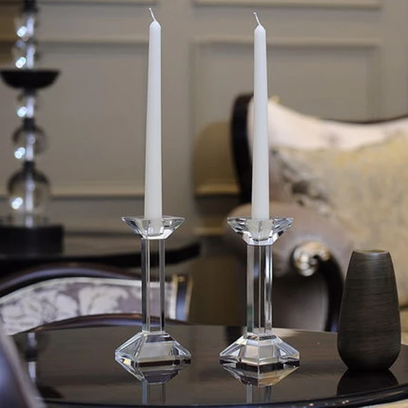 10 PCS CHRISTMAS CANDLE METALLIC BRIGHT WHİTE CANDLESTICK 10 ADET BEYAZ ŞAMDAN MUMU YILBAŞI MUMLARI ürün görseli 1