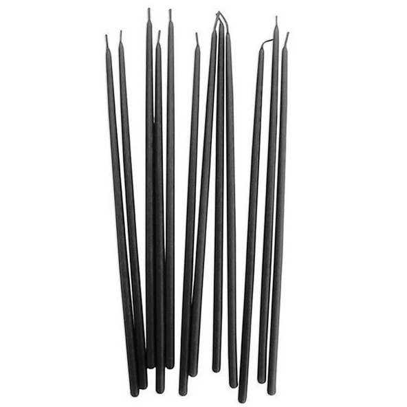 VIP 35 CM 8 PCS CHURCH BLACK CANDLES SİYAH ARINMA MUMU 35 CM 8 ADET SİYAH İNCE MUM SİYAH KİLİSE MUMU ürün görseli 1