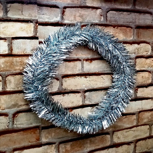 VIP 5 METRE PARLAK METALİK GÜMÜŞ ÇAM DALI GÜMÜŞ YILBAŞI GARLANDI GÜMÜŞ GARLAND GÜMÜŞ NOEL AĞACI DALI ürün görseli 1