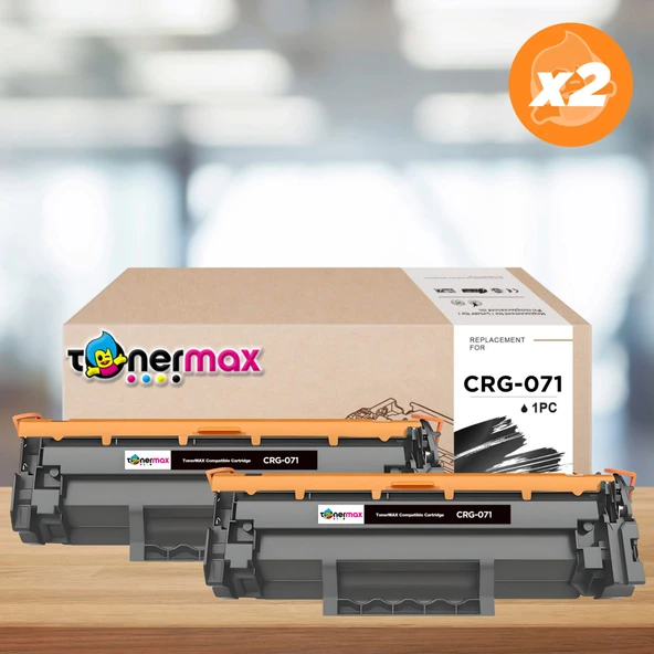 Canon CRG-071 Muadil Toner - Çipli 2'li Avantaj Paket / Canon I-Sensys LBP121dn / LBP122dw / MF271dn / MF272dw / MF273dw / MF274dw / MF275dw ürün görseli 1