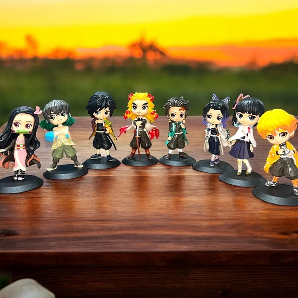 VIP  DEMON SLAYER 8'Lİ  KARAKTER SET ANİME SET 13 CM DEMON SLAYER OYUNCAKLARI DEMON SLAYER BİBLO SET ürün görseli 1