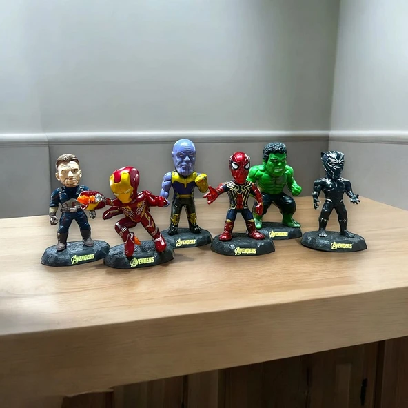VIP IRON MAN CAPTAİN AMERİCA THOR HULK BLACK WİDOW VE HAWKEYE  6LI KARAKTER SET KARAKTER OYUNCAKLARI ürün görseli 1