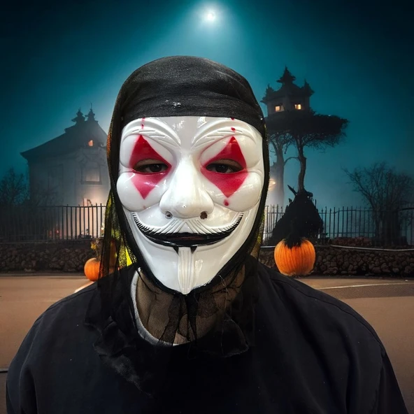 VIP HALLOWEEN MASK VIP CADILAR BAYRAMI KRAL ŞEYTAN KORKU MASKESİ  PARTİ MASKESİ THE MASK ürün görseli 1