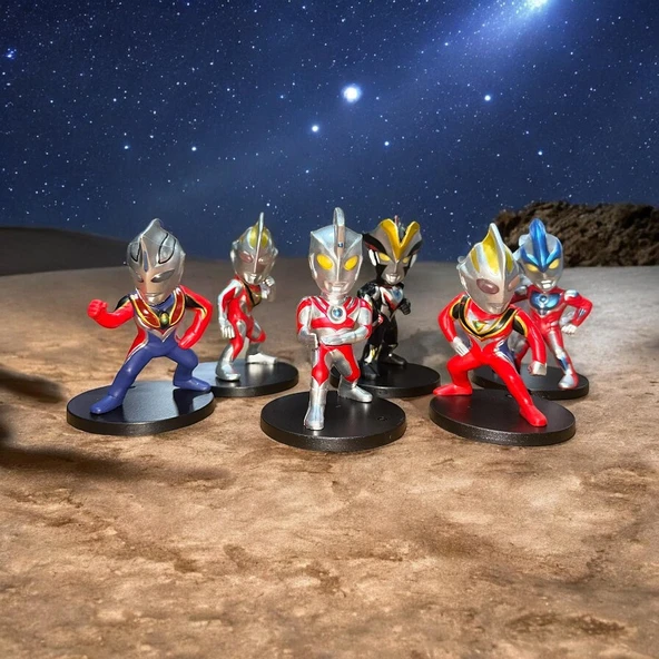 VIP ULTRAMAN 6 LI KARAKTER SET ZERO TİGA GEED ORB GİNGA VİCTORY ULTRA MAN OYUNCAKLARI BİBLO SET ürün görseli 1