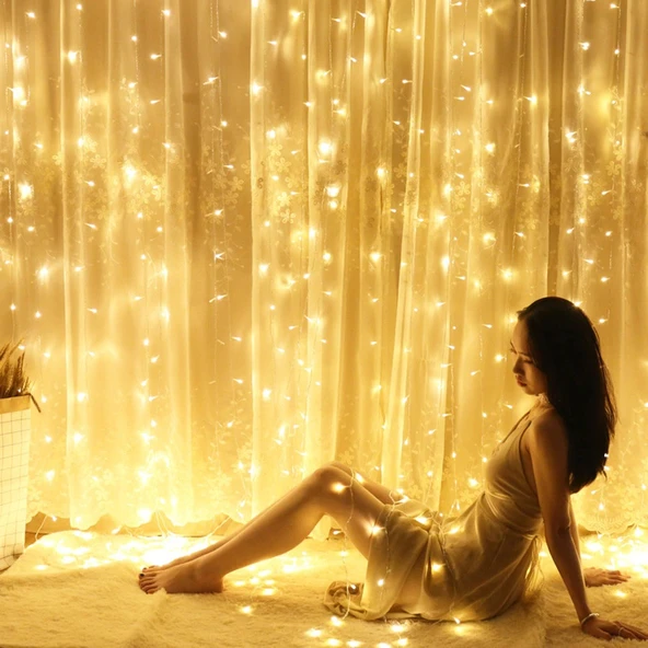 YILBAŞI AĞACI IŞIĞI DEKOR NOEL IŞIĞI GÜN IŞIĞI SALKIM LED IŞIK 2X2 METRE 10 DAL 140 LEDLİ GÜN IŞIĞI ürün görseli 1