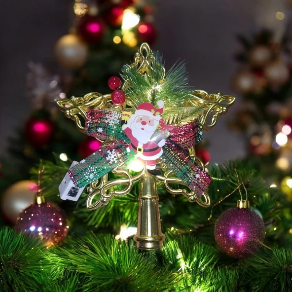 VIP DELUXE 1 ADET LED IŞIKLI TEPE YILDIZI GÜN IŞIĞI LED IŞIKLI NOEL AĞACI TEPE YILDIZI 18 CM YILDIZ ürün görseli 1