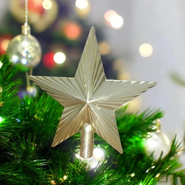 VIP DELUXE GOLD YILBAŞI ÇAM AĞACI TEPE YILDIZI GOLD NOEL AĞACI TEPE YILDIZI GOLD ALTIN 20 CM YILDIZ ürün görseli 1