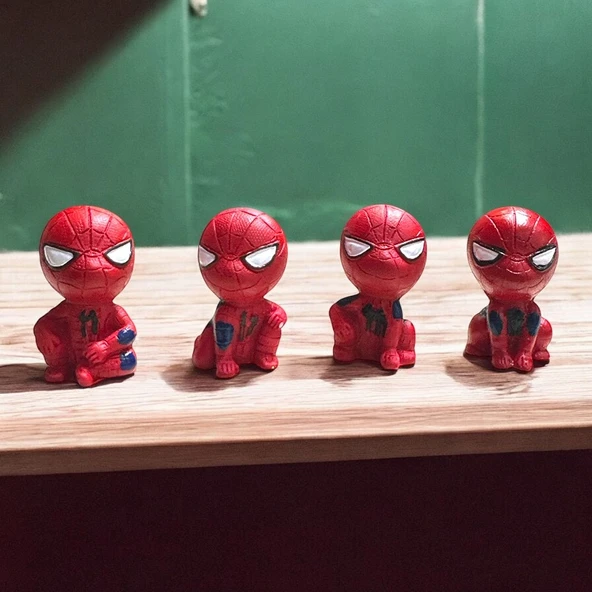 4 ADET SPIDERMAN ÖRÜMCEK ADAM BİBLO DEKORATİF BİBLO NOEL SÜSLERİ YILBAŞI HEDİYELERİ VİTRİN DEKOR ürün görseli 1