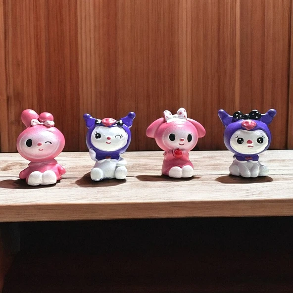 4 ADET KROMİ DEKORATİF BİBLO MY MELODY NOEL SÜSLERİ YILBAŞI HEDİYELERİ VİTRİN DEKOR ürün görseli 1