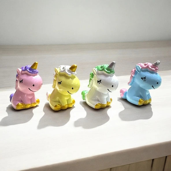 4 ADET UNICORN BİBLO DEKORATİF BİBLO NOEL SÜSLERİ YILBAŞI HEDİYELERİ VİTRİN DEKOR ürün görseli 1