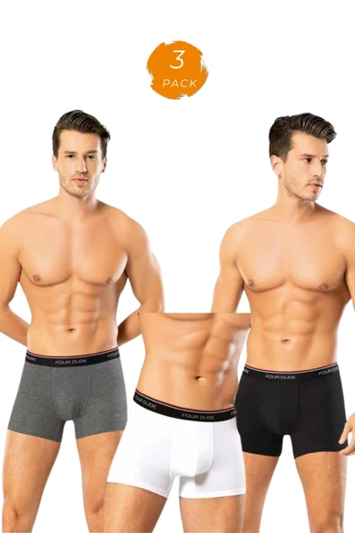 Looksense Erkek Dude 3 lü Düz Likralı Boxer  1606 ürün görseli 1