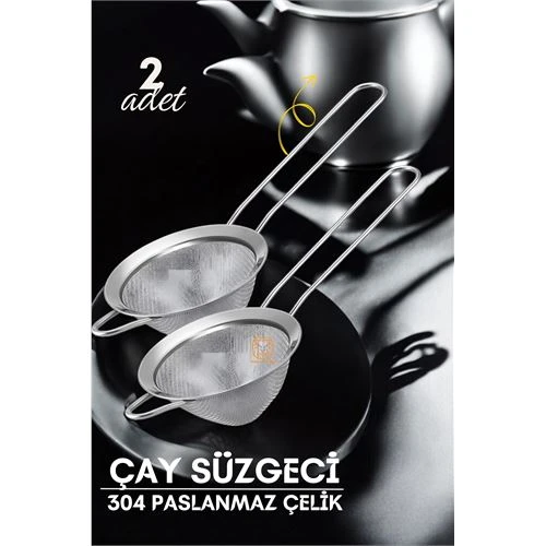Klasik Çay Süzgeci 304 Paslanmaz Çelik 2 ADET ürün görseli 1