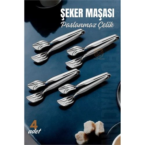 ModaCar Şeker Maşası Paslanmaz Çelik 4 ADET ürün görseli 1