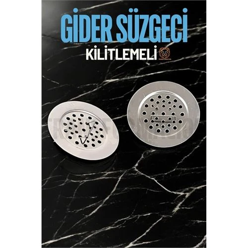 Kilitlenebilir Metal Lavabo Evye Süzgeci 2 ADET ürün görseli 1